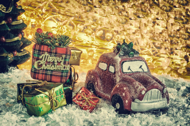 istock Christmas holiday, miniature car 1057721320