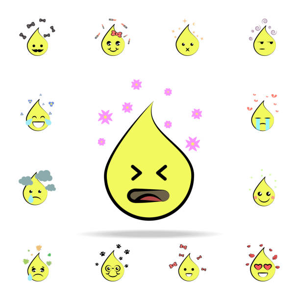 emoji stress icon. EMOJI icons universal set for web and mobile emoji stress icon. EMOJI icons universal set for web and mobile on white background sweat drop emoji stock illustrations