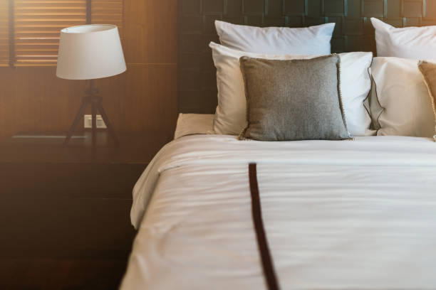 istock house beautiful design concept with soft cozy pillow on bed in bedroom 1057734668