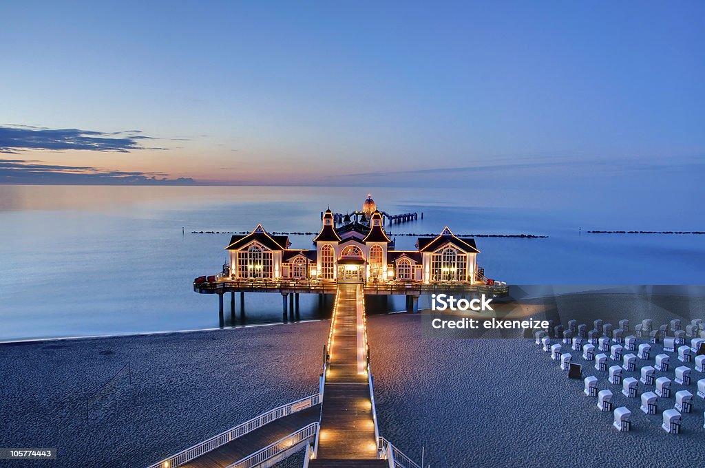 Evening view of a pier at the Baltic Sea  Pier Stock Photo