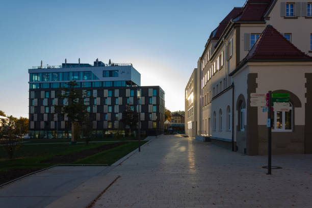 istock historical office buildings facades at fall evening blue sky 1057750368