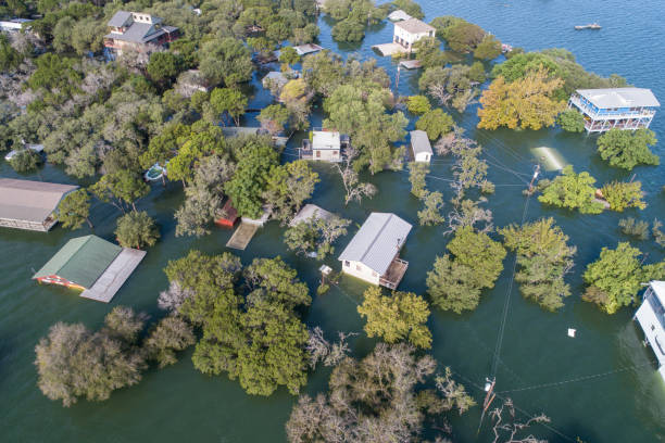 istock Homes under water during Historic Austin flooding 1057751654