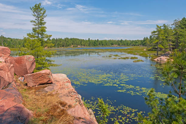 istock Remote Lake in the North Woods 1057755358