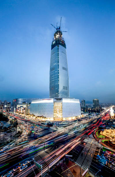 istock VA102 Jamsil Lotte Tower intersection car 1057759710