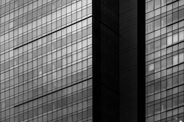 istock modern building exterior, architecture, close up with black and white color 1057761496