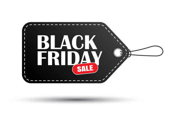 istock Black friday sale black tag isolated on white background. Use for banner template, discount, shopping, promotion, advertising. 1057770832