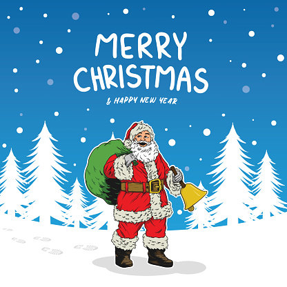 Merry Christmas Background Template Stock Illustration - Download Image Now  - Art, Backgrounds, Cartoon - iStock