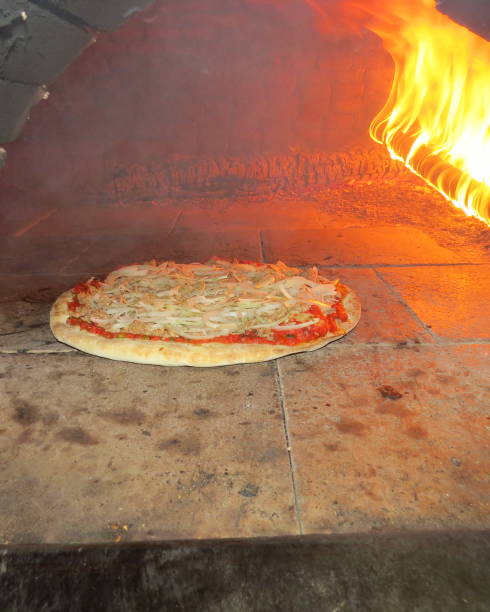 istock baking pizza in the wood oven 1057778530