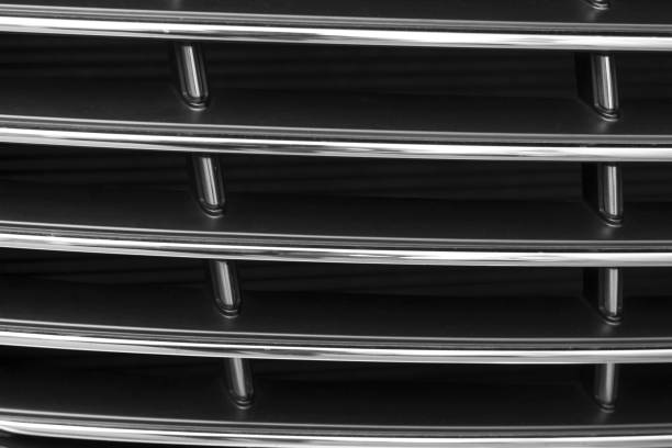 istock Black radiator grille. Grid of car close-up, texture, background 1057784358