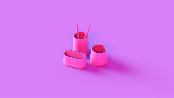 istock Pink Office Pen Holder Desk Tidy 1057806230