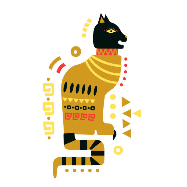 istock Vector hand-drawn illustration of cat in Egyptian style. 1057808550