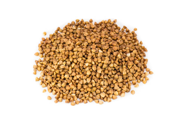 istock A pile of buckwheat grains on a white background 1057815238