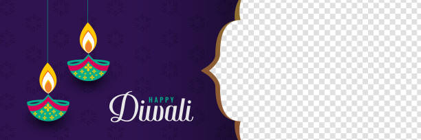 ilustrações, clipart, desenhos animados e ícones de feliz diwali festival banner com espaço de imagem - 15830