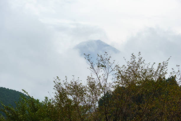 View of Mt. Fuji after the Rain from Lake Tanuki-ko, Shizuoka-pref.