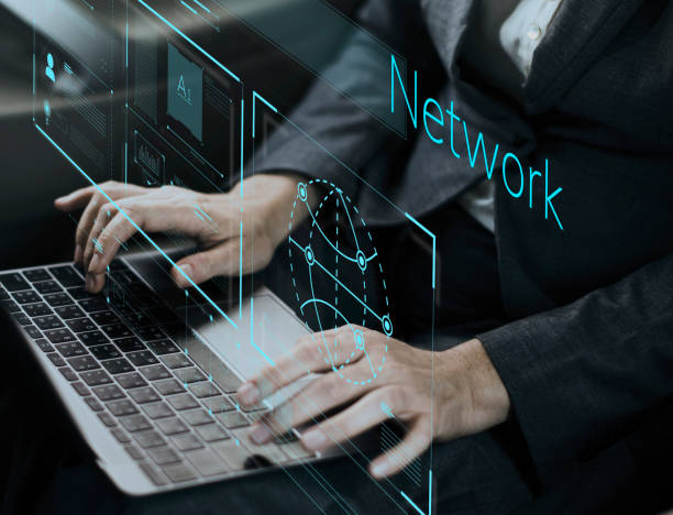 istock Businessman connected with global communications network 1057832718