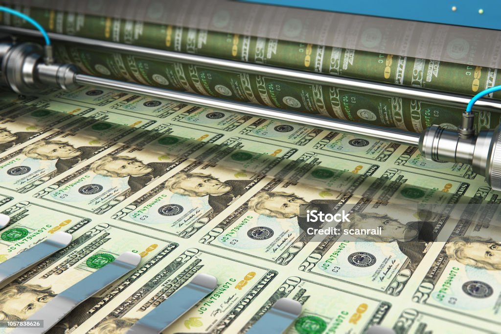 Printing 20 Us Dollar Usd Money Banknotes Stock Photo - Download Image Now  - Currency, Printing Press, Printing Out - iStock