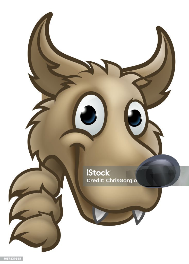 Wolf Cartoon Character Mascot Peeking Around Sign Stock Illustration -  Download Image Now - Three Little Pigs, Wolf, Little Red Riding Hood -  iStock