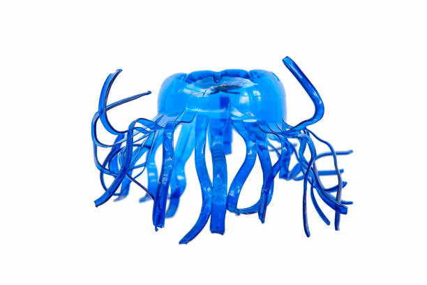 istock Plastic bottle recycled in a jellyfish figure. Reuse garbabe. 1057842398