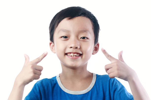 Kid 8 years old silly face thumbs up