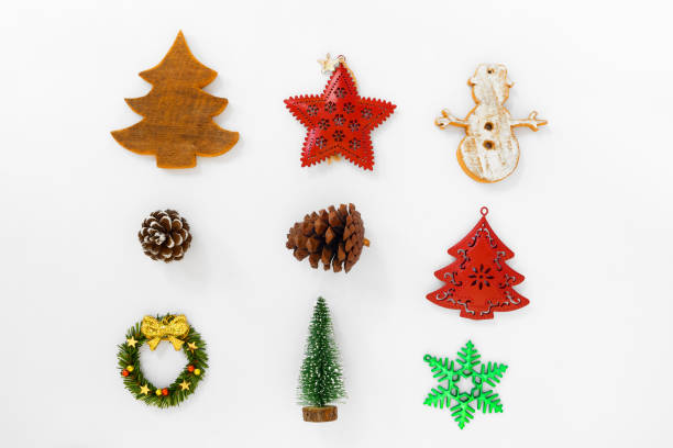 istock Christmas Background with decorations on white paper. 1057846266
