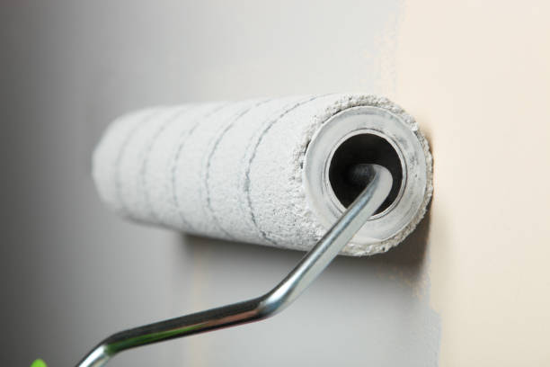 istock Paint wall with roller in gray color 1057854496