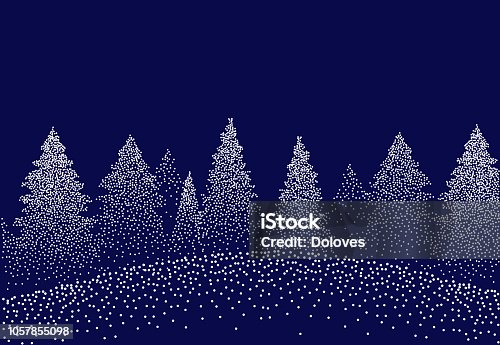 istock Winter background landscape with fir trees and pines in snow 1057855098