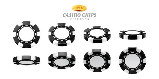 Vector illustration of Animation sprites for realistic casino chips