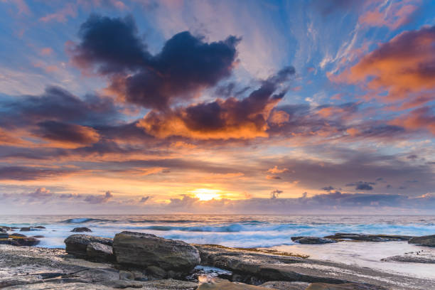 istock An Atmospheric and Cloudy Sunrise Seascape 1057857872