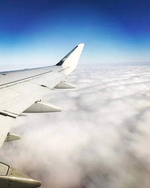 View in flight over the wind of a commercial jet