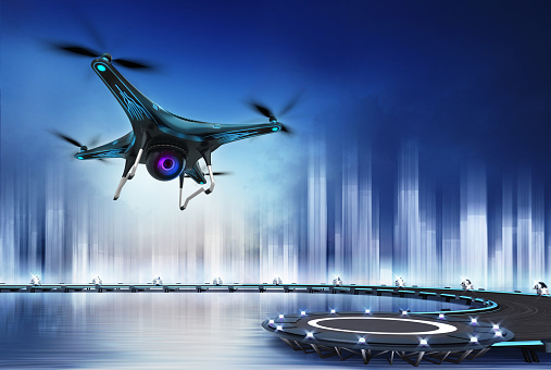 modern drone technology concept 3D illustration