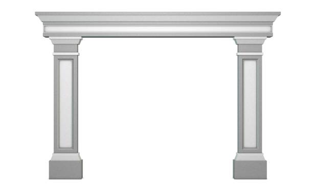 istock Arch from pilasters. Isolated on white background. 3D rendering illustration. 1057863306
