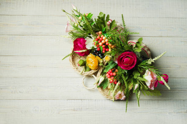 istock Professionally composed bridal bouquet from vintage roses. 1057867466