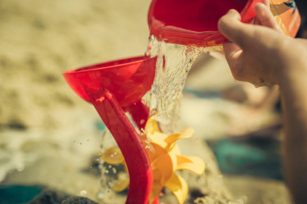 Baby toys on beach. Poland. No people.