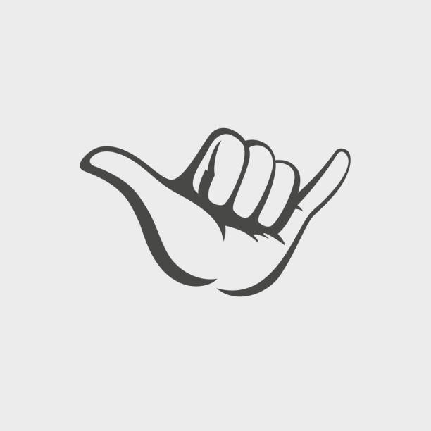 Shaka hand vector sign. Hang loose symbol Shaka hand vector sign. Hang loose symbol breaking wave stock illustrations