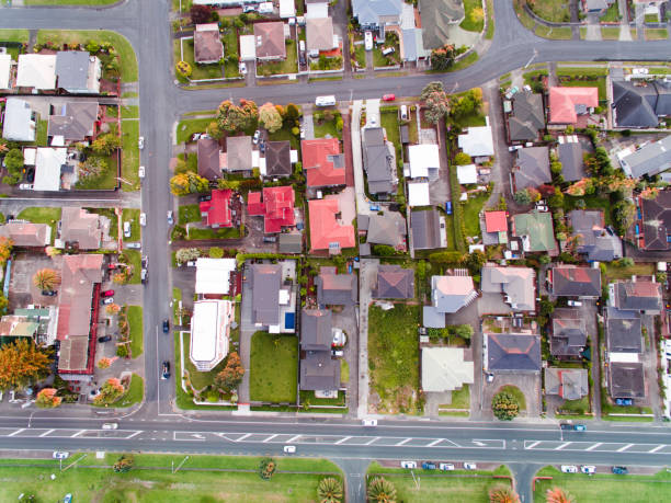 istock Eye bird view of houses. 1057878148