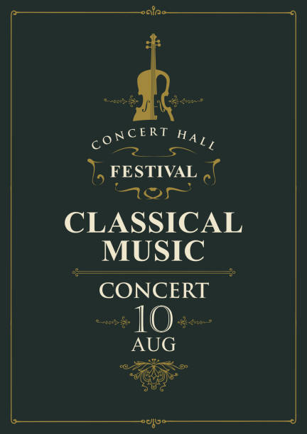 ilustrações de stock, clip art, desenhos animados e ícones de poster for concert of classical music with violin - playbill