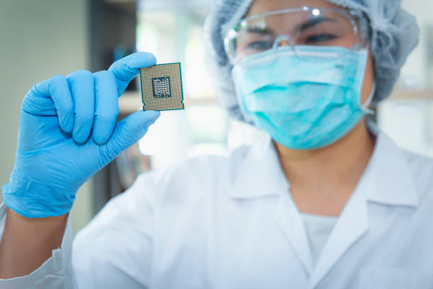 istock Portrait of computer engineer is holding CPU's computer for examination 1057878834