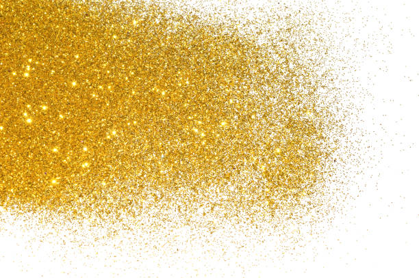istock Textured background with golden glitter on white 1057879340