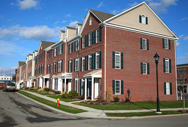 Newly Constructed Townhouse Condos stock photo