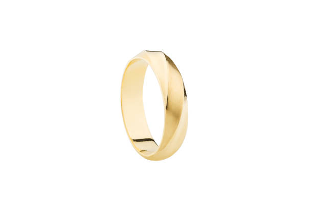 istock Gold ring with matte and gloss surface isolated on white 1057881230