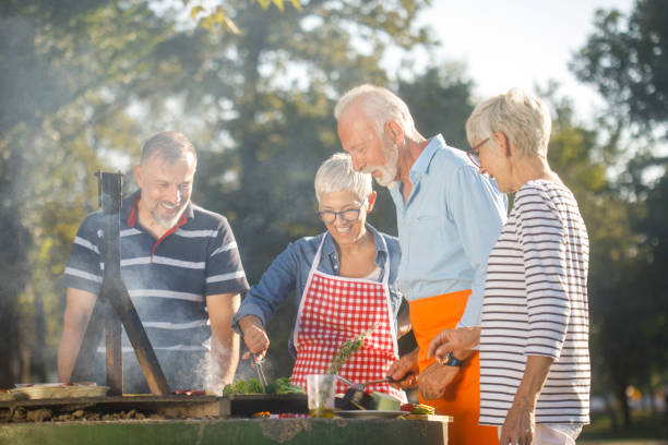 istock Senior people having a picnic 1057892458