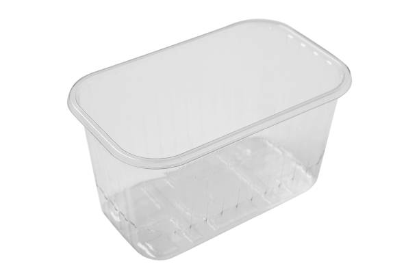 istock White transparent plastic container for food, on a white background, isolate 1057892572