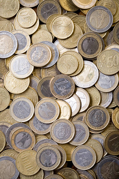 istock Euro coins background 105789380