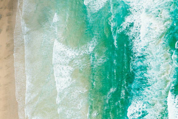 istock Aerial view directly above Perranporth Beach, Newquay, Cornwall 1057895434