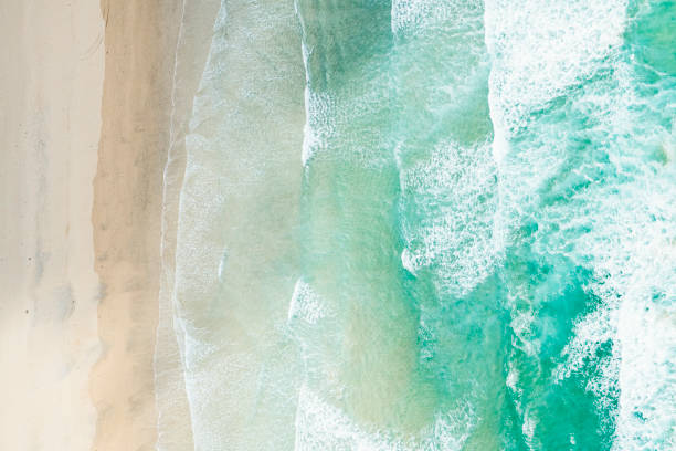 istock Aerial view directly above Perranporth Beach, Newquay, Cornwall 1057895500