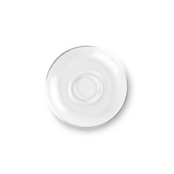 istock Transparent glass plate top view. Close up. Isolated on white background 1057896296