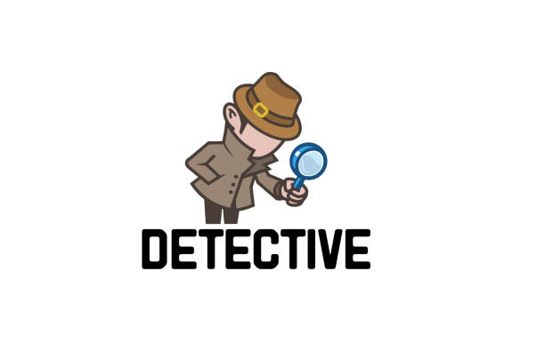 illustrazioni stock, clip art, cartoni animati e icone di tendenza di detective ingrandimento cercando uomo simbolo - detective accessory