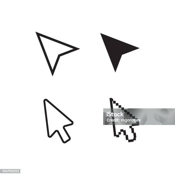 Mouse Cursors Computer Finger Pointers Vector Mouse Pointer Finger Flat ...
