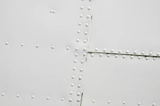 istock Old vintage airplane close up with rivots 1057906092