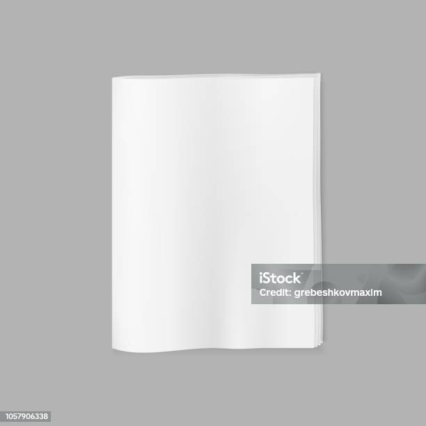 Magazine Paper Without Text Realistic Newspaper Or Magazine Stock Illustration - Download Image Now ...